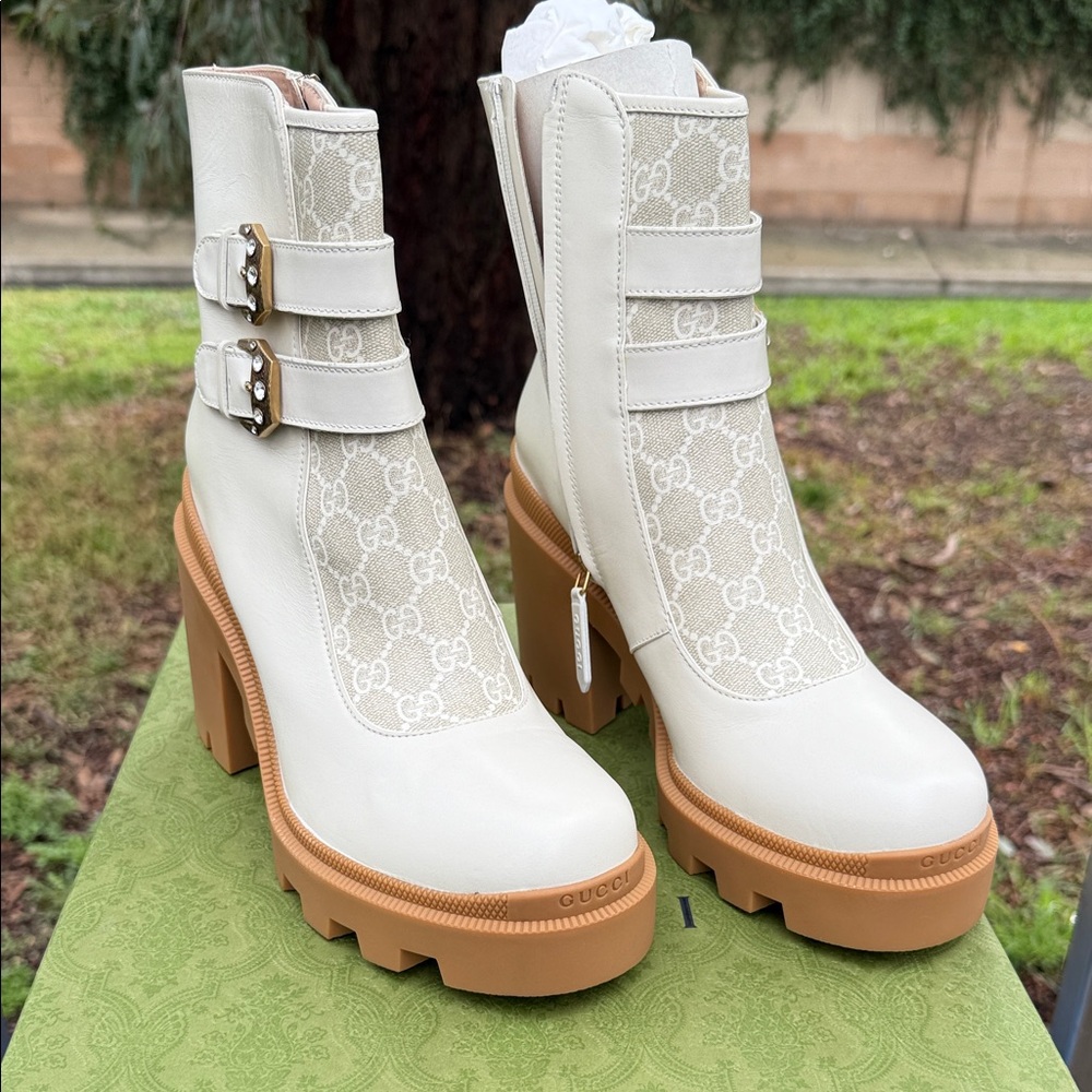 Gucci Kensington Napa Samoa Leather Bootie